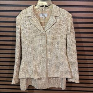 Le Suit Tweed Skirt Suit Size 6